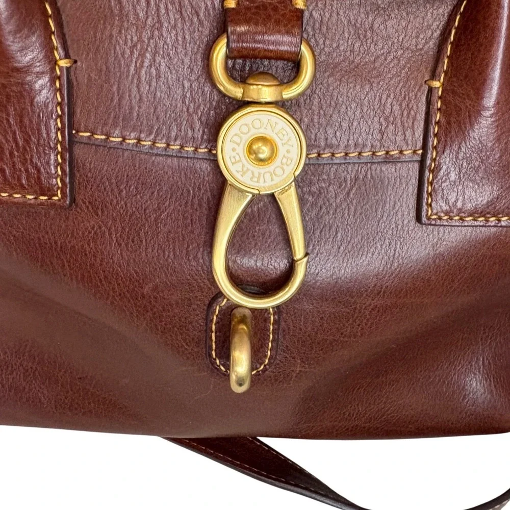 Dooney Bourke Florentine Vacchetta Satchel Brown Leather Crossbody